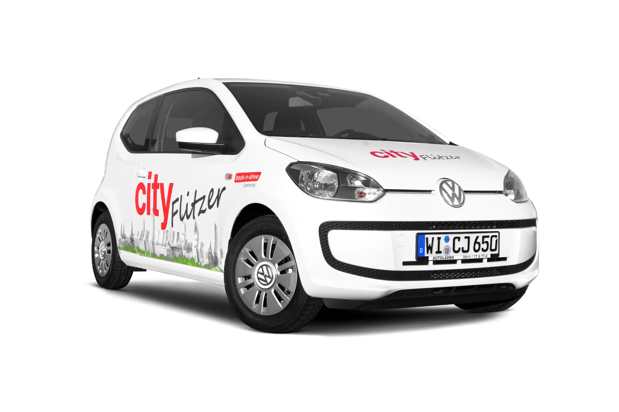 VW up! mit cityFlitzer-Beklebung